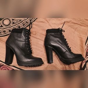 BCBG Leather Heel Boots 9 1/2